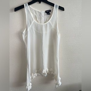 Sheer white tank top